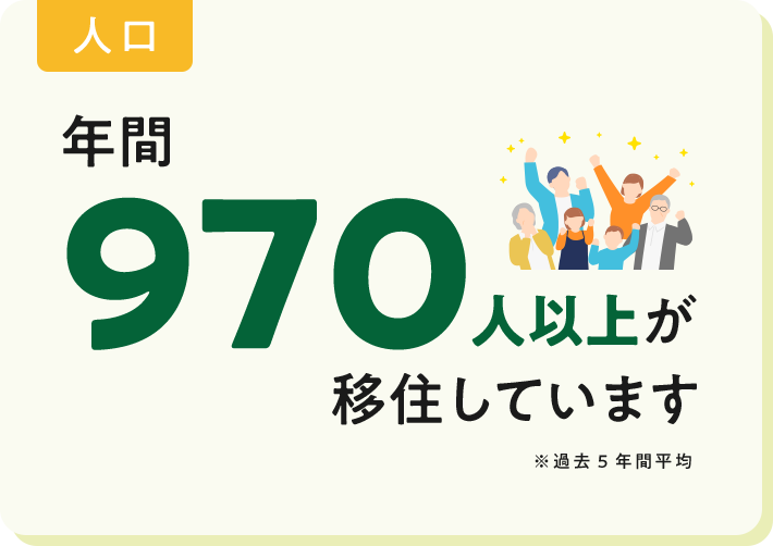 年間750人以上が移住